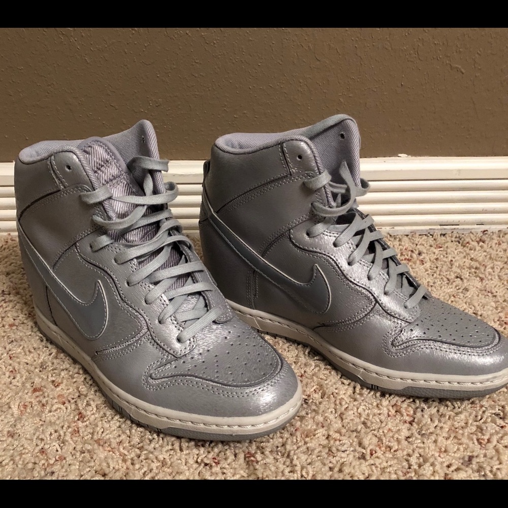Nike silver wedge hi-top size 5.5